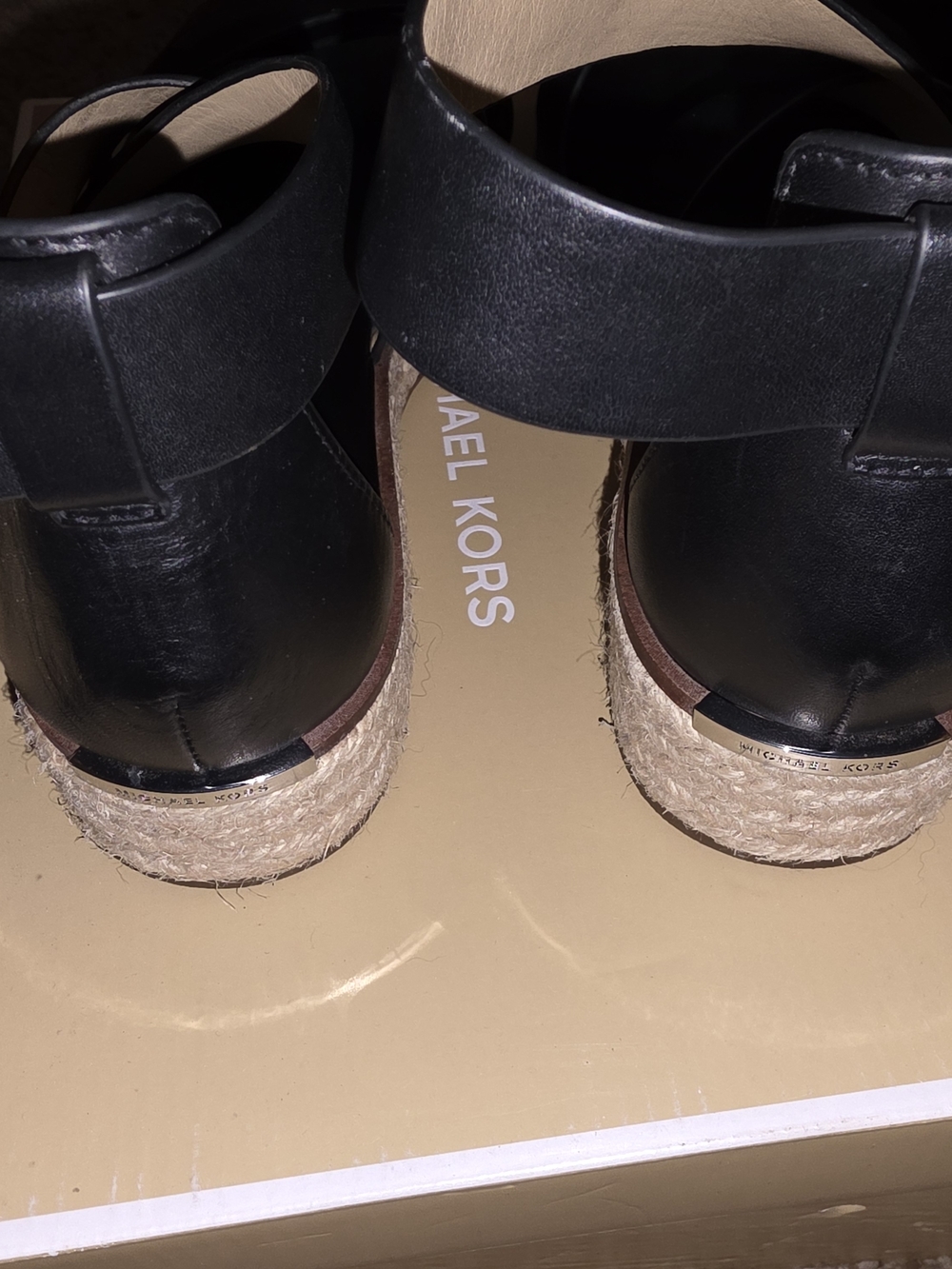 Michael Kors Black Strappy Wedge Sandals - Picture 7 of 7
